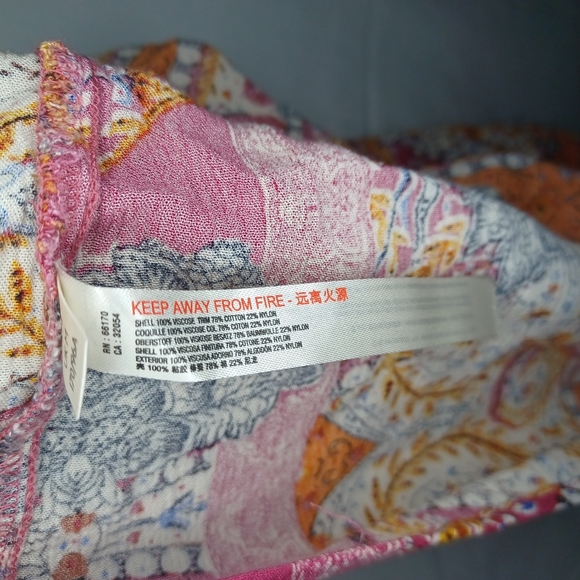 Free People Count Me In Trapeze Tunic Top Paisley Print Size M - Picture 8 of 8